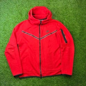 Nike red tech fleece hoodie Size L